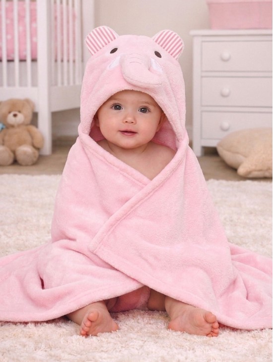 Kids Animal Themed Super Soft Hoodie Towel